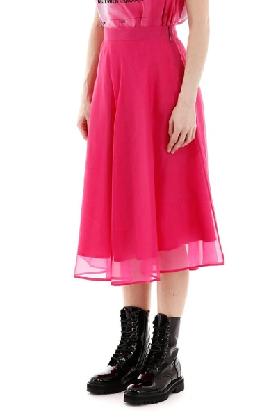 Shop Msgm Layered Skirt In Pink