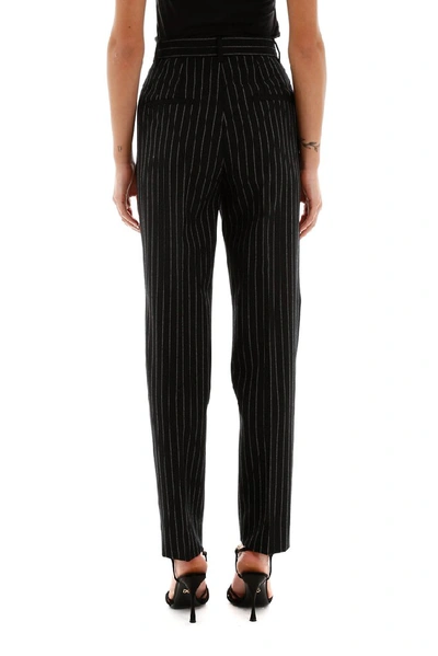 Shop Dolce & Gabbana Pinstripe Tapered Trousers In Black