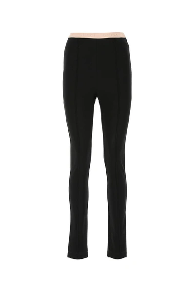 Shop Gucci Logo Elasticated Waistband Leggings In Black