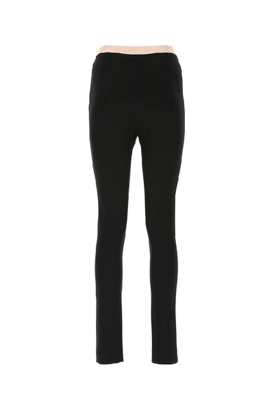 Shop Gucci Logo Elasticated Waistband Leggings In Black