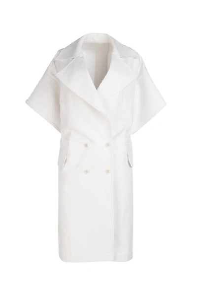 Shop Max Mara Micio Double Breasted Coat In Bianco