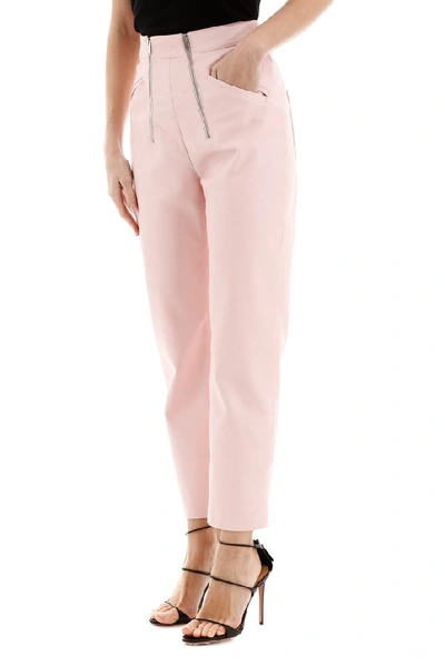 Shop Stella Mccartney Zipped Tapered Trousers In Pink