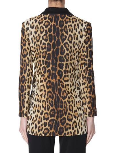 Shop Moschino Leopard Print Blazer In Multi