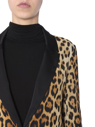Shop Moschino Leopard Print Blazer In Multi