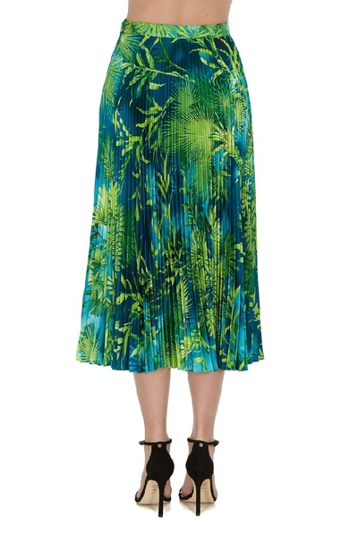 Shop Versace Jungle Printed Midi Dress In Green