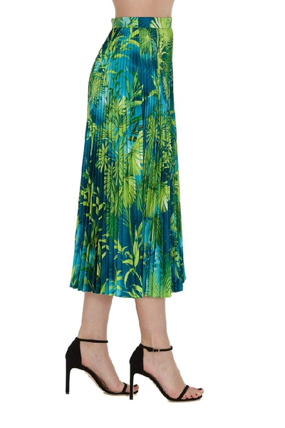 Shop Versace Jungle Printed Midi Dress In Green