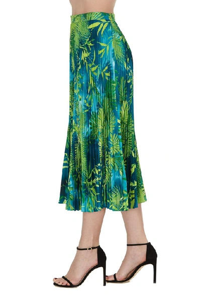 Shop Versace Jungle Printed Midi Dress In Green