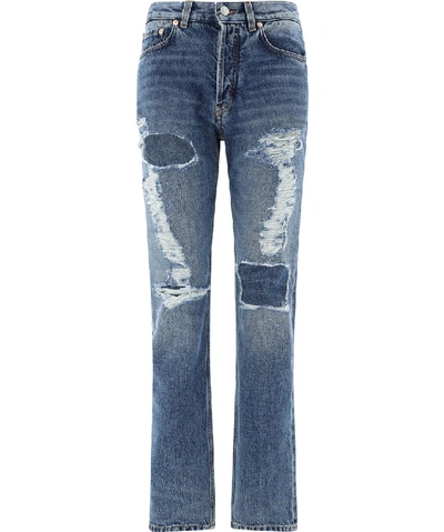 Shop Givenchy Distressed Jeans In Blue