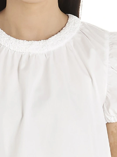 Shop Kenzo Ruched Neck Top In White