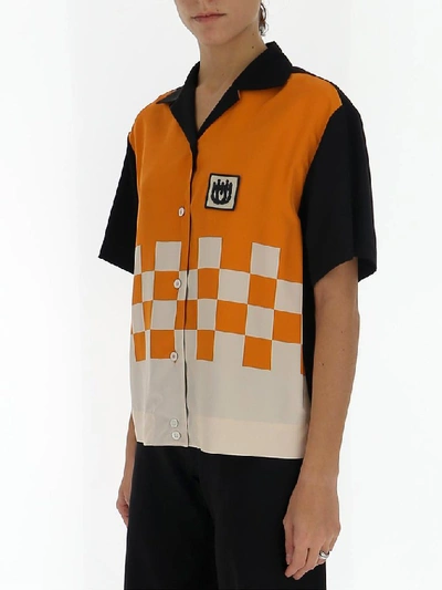 Shop Miu Miu Checked Bowling Shirt In Multi