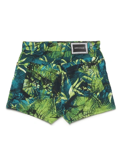 Shop Versace Jungle Print Shorts In Multi