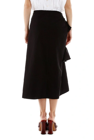 Shop Marni Draped Midi Skirt In Black