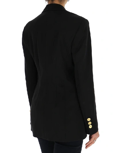 Shop Versace Pin Detail Blazer In Black