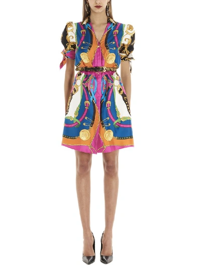 Shop Versace Barocco Rodeo Dress In Multi