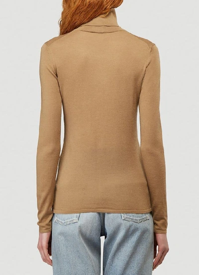 Shop Burberry Turtleneck Sweater In Brown