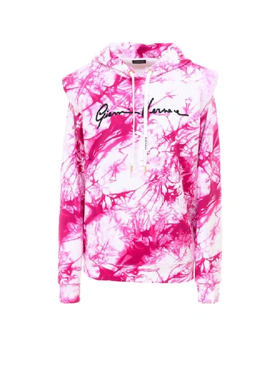 Shop Versace Logo Hoodie In Pink