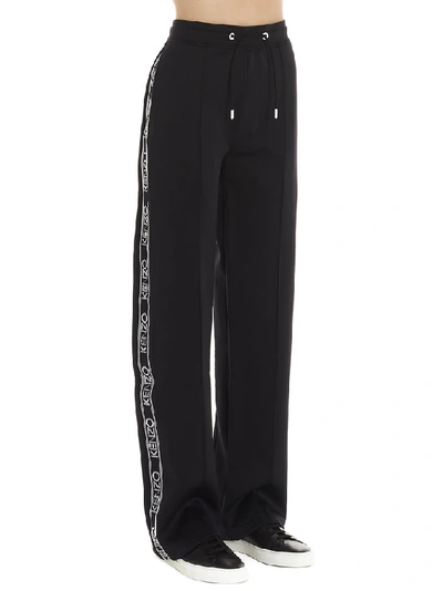 Shop Kenzo Logo Side Stripe Sweatpants In Black