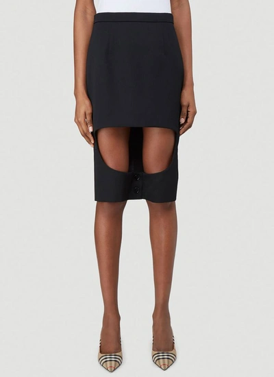 Shop Burberry Step Through Skirt In Black