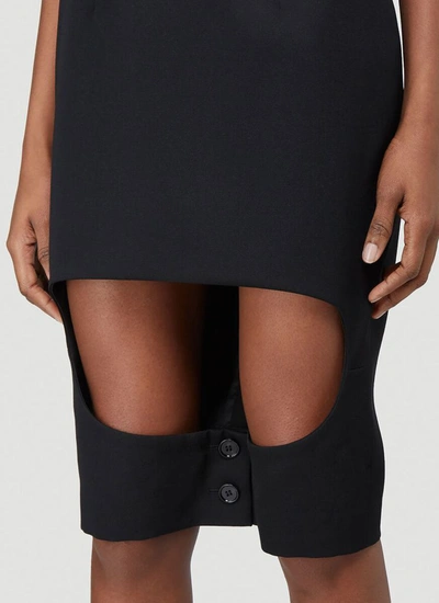 Shop Burberry Step Through Skirt In Black