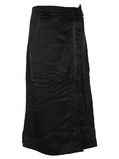 Shop Ganni Pinned Maxi Skirt In Black