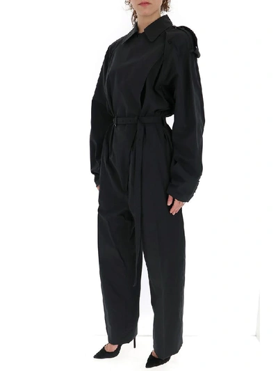 Shop Bottega Veneta Belted Jumpsuit In Black