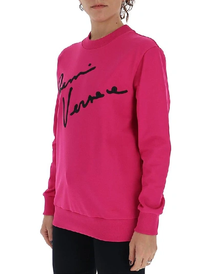 Shop Versace Logo Sweatshirt In Pink