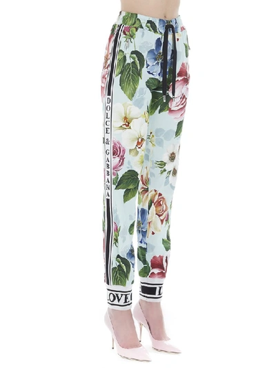 Shop Dolce & Gabbana Floral Print Sweatpants In Multi