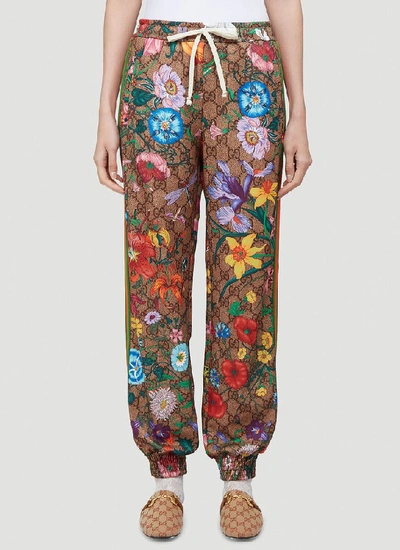 Shop Gucci Gg Floral Supreme Track Pants In Multi