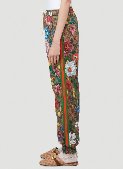 Shop Gucci Gg Floral Supreme Track Pants In Multi