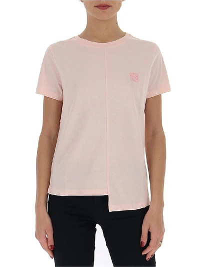 Shop Loewe Logo Asymmetric Hem T In Pink