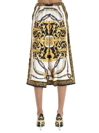 Shop Versace Barocco Printed Skirt In Multi