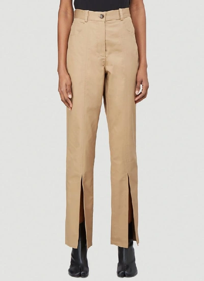 Shop Martine Rose Front Split Pants In Beige