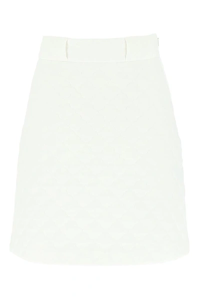 Shop Fendi Quilted Skirt In White