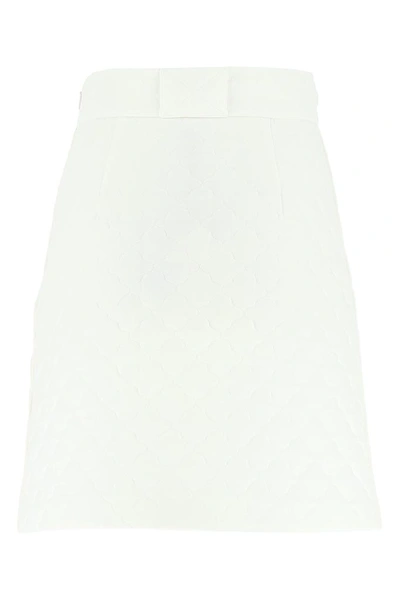 Shop Fendi Quilted Skirt In White