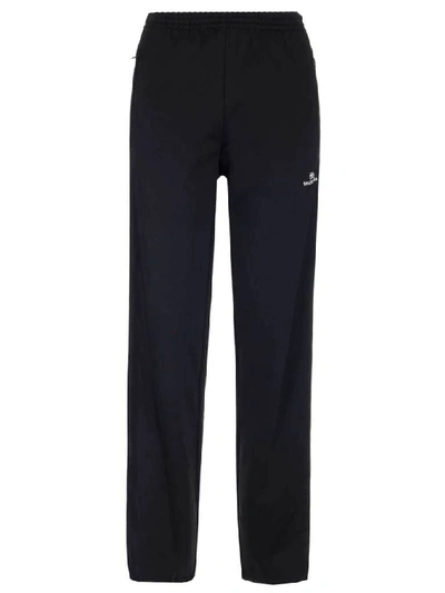 Shop Balenciaga Side Striped Track Pants In Black