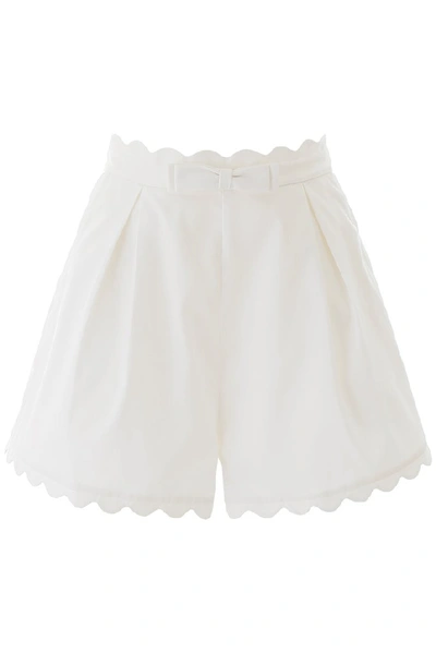 Shop Zimmermann High Waist Scalloped Shorts In White