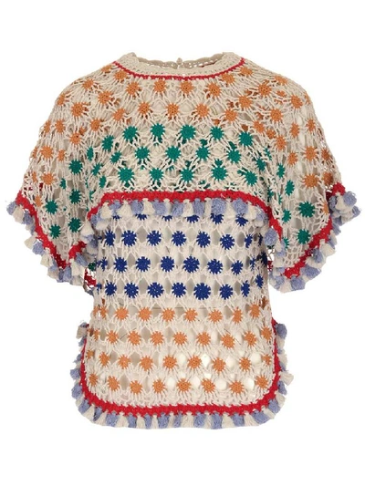 Shop Isabel Marant Isabel Marent Floral Crochet Top In Multi
