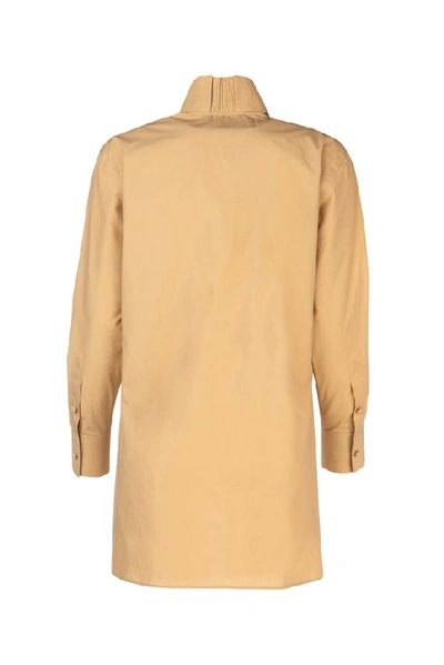 Shop Fendi Ff Karligraphy Embroidered Shirt In Gold