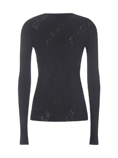 Shop Balenciaga Knitted Pullover In Black