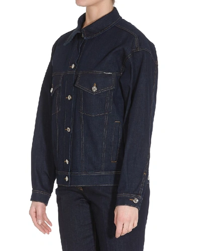 Shop Dolce & Gabbana Buttoned Denim Jacket In Blue