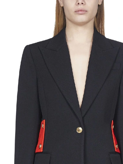 Shop Givenchy Single Breasted Blazer In Black