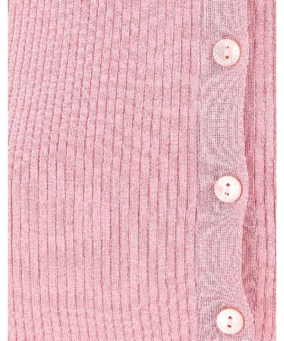 Shop Dolce & Gabbana Ribbed Cardigan In Pink