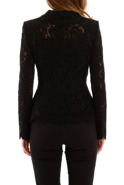 Shop Dolce & Gabbana Lace Fitted Shirt In Black