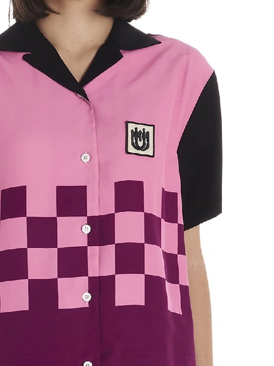 Shop Miu Miu Checked Bowling Shirt In Multi