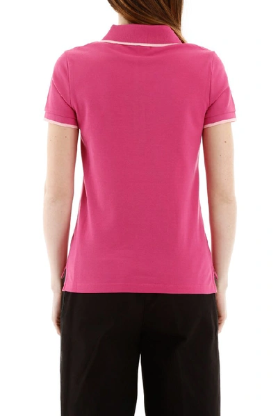 Shop Kenzo Tiger Embroidered Polo Shirt In Pink