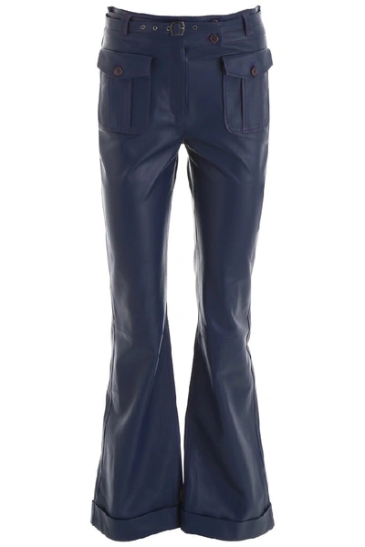 Shop Sies Marjan Belted Flared Trousers In Blue