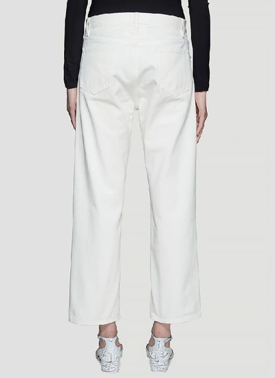 Shop Maison Margiela Striped Pocket Jeans In White