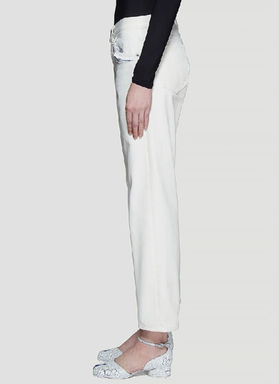 Shop Maison Margiela Striped Pocket Jeans In White