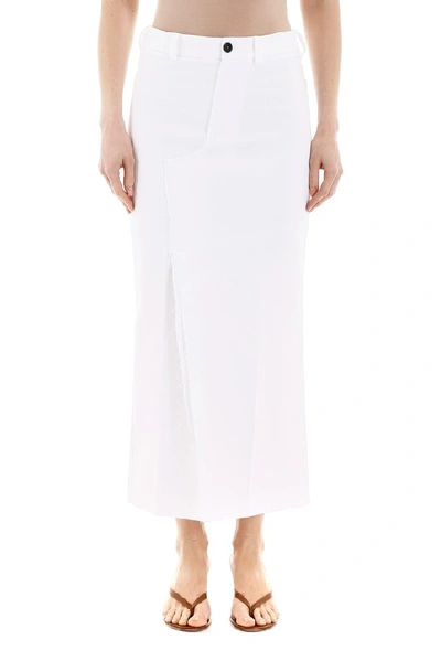 Shop Marni Slit Maxi Skirt In White