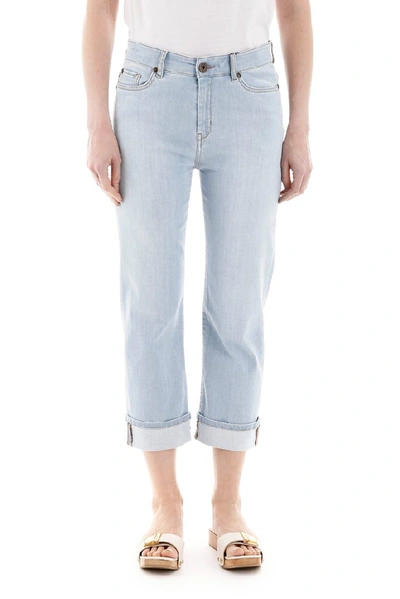 Shop Weekend Max Mara Cropped Denim Jeans In Blue
